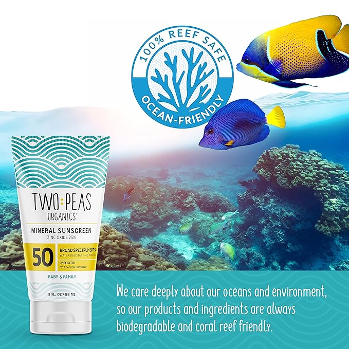 All Natural Organic SPF 50 Sunscreen Lotion - Coral Reef Safe - Baby, Kid & Family Friendly - Chemical Free Mineral Based Formula - Waterproof & Unscented (2)