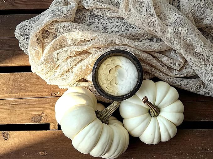 100% Grass-Fed Whipped Tallow Balm & Organic Jojoba Oil infused with Organic Madagascar Vanilla Beans/vanilla coffee/pumpkin & clove: face/body moisturizer: dry, mature skin, (PUMPKIN LATTE)