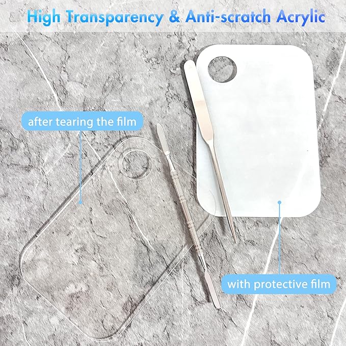 Stainless Steel Foundation Spatula with Makeup Mixing Palette,