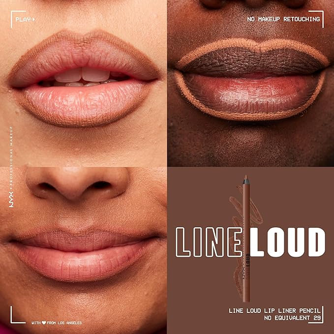 NYX PROFESSIONAL MAKEUP Line Loud Lip Liner, Longwear and Pigmented Lip Pencil with Jojoba Oil & Vitamin E - No Equivalent