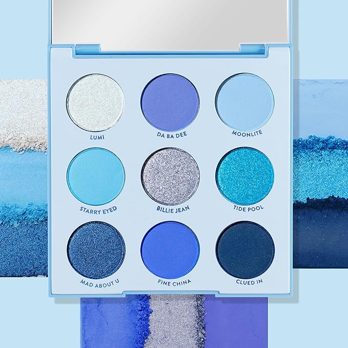 ColourPop Blue Moon Shadow Palette - Monochromatic Blue Shadow Palette with Matte, Metallic and Duochrome Finishes - High-Pigment Eye Makeup with a Long-Wearing Formula (0.3 oz)