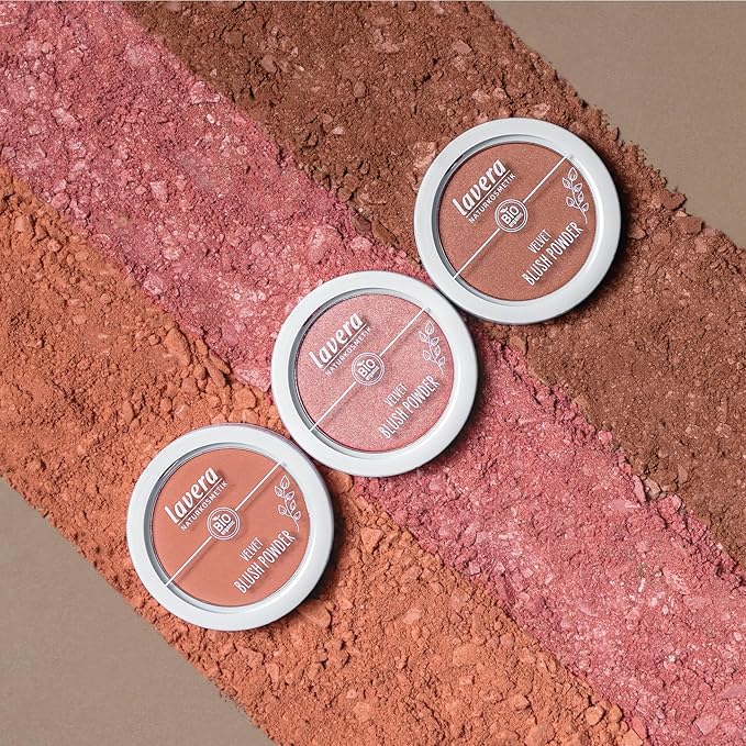 lavera Velvet Blush Powder -Rosy Peach 01- pink - almond oil & vitamin E - shimmering - velvety texture (1 x 5g)