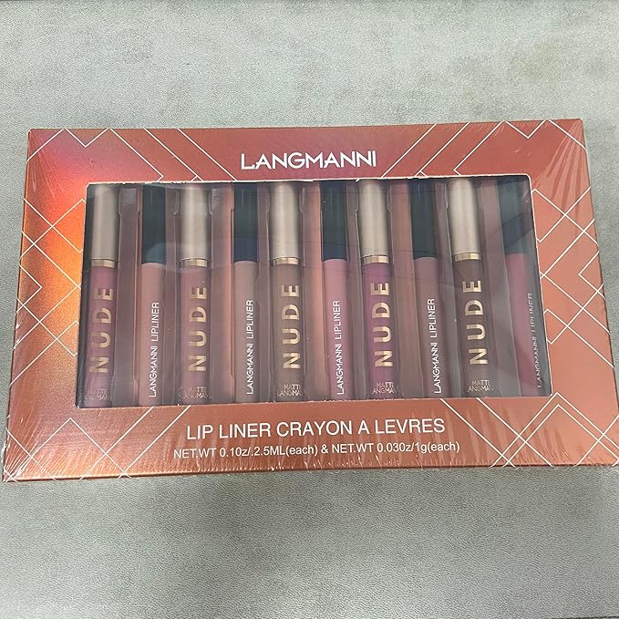 LANGMANNI 6 Matte Lipstick with 6 Lipliners Durable Makeup Set,Long-Lasting Non-Stick Cup Not Fade Waterproof Pigmented Velvet Lipgloss Kit Beauty Cosmetics Makeup Gift for Girls (#B)