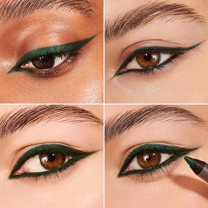 Wonderskin 1440 Longwear Green Eyeliner Pencil with Sharpener - Waterproof, Sharpenable Eyeliner Pencil & Smudge Proof Green Eye Liner Pencils (Pine)