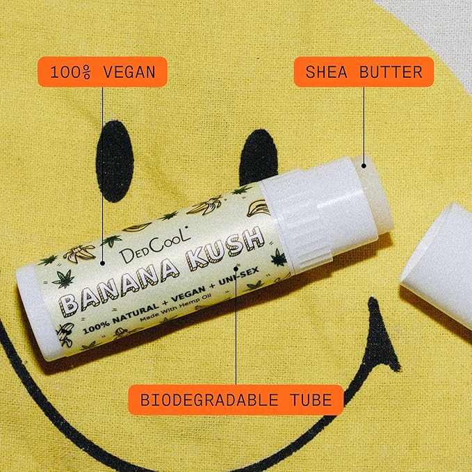 DedCool Lip Balm Stick (Cannabis) Jumbo, Vegan, Flavored, Coconut Oil Lip Balm, Long Lasting, Moisturization, Hydrates Dry & Chapped Lips, Vegan, Natural, Clean, Non-Toxic, Fragrance For All