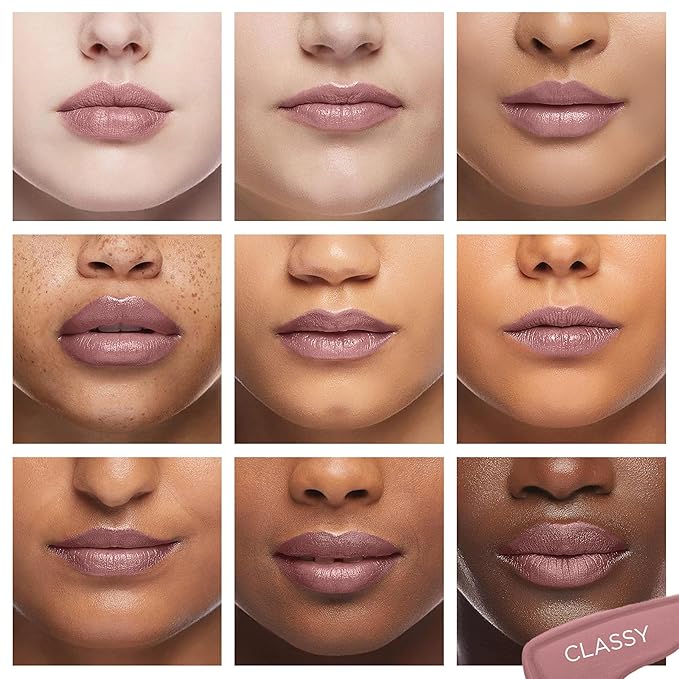 Pure Illumination Light-Up Lip Gloss with LED-Lit Applicator Brush + Side Mirror, Non-Sticky, Moisturizing Hydrating Lip Glosses with Lanolin, Jojoba Oil, & Vitamin E, Classy