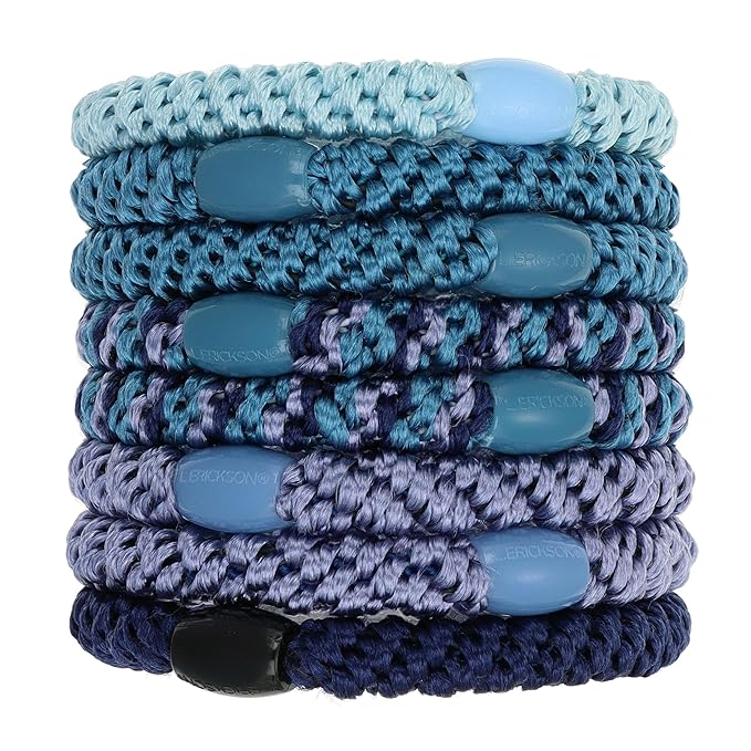 L. Erickson Grab & Go Ponytail Holders - Set of Eight, Neptune
