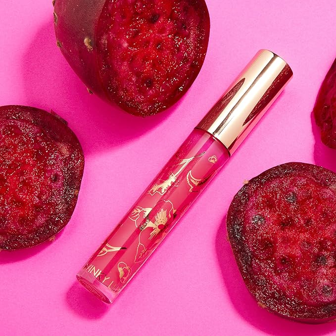 Winky Lux Prickly Pear Fruity Gloss pH Lip Stain, Non Sticky Lip Gloss, Tinted Lip Oil, Lip Lacquer, Yummy Fruit Lip Gloss, Jojoba Oil for Hydration & Shine, in Soft Vanilla Scent