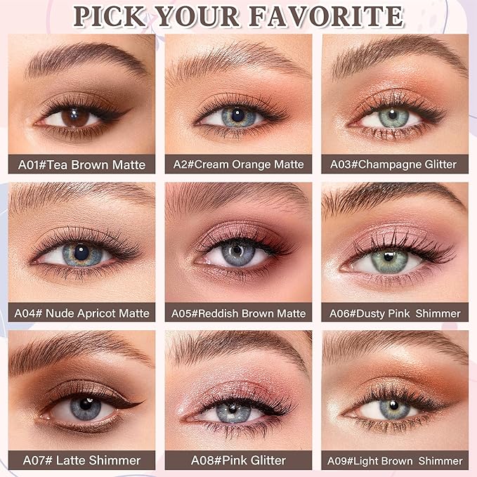 Pink Shimmer Single Eyeshadow Makeup Powder Palette，High Pigment Blendable Formula Eye Make-up for Women，Neutral Eye Shadow，sombras para ojos，Longwear Waterproof，Vegan & Cruelty-Free，Eyeshadow Gift