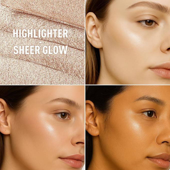 FV Cream Highlighter Stick, Natural Glow Finish & Blendable, Long Lasting Highlight Stick for Glowing Skin & Eyeshadow, Cruelty-free, 05 Sheer Glow