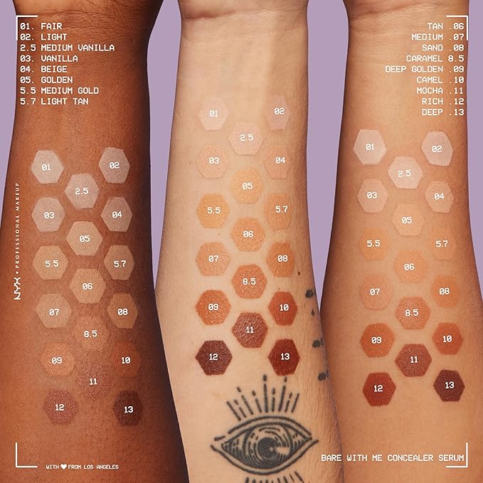 NYX PROFESSIONAL MAKEUP Bare With Me Concealer Serum, Concealer Makeup For Up To 24Hr Hydration - Sand