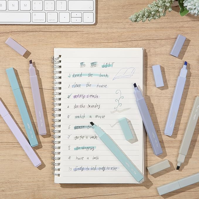 Mr. Pen- Aesthetic Highlighters, 8 pcs, Chisel Tip, Pastel Colors, Cute Highlighters Assorted Colors, Back to School Supplies