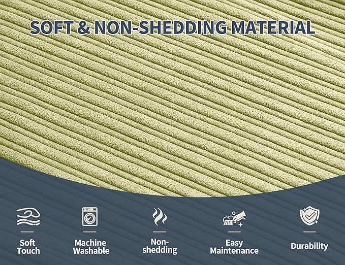 Pouf Ottoman Foot Stools with Foam Small Ottoman for Living Room Corduroy Ottomans Pouf 26x18 Floor Poufs Foot Rest for Chair Sage Green Hassocks and Ottomans