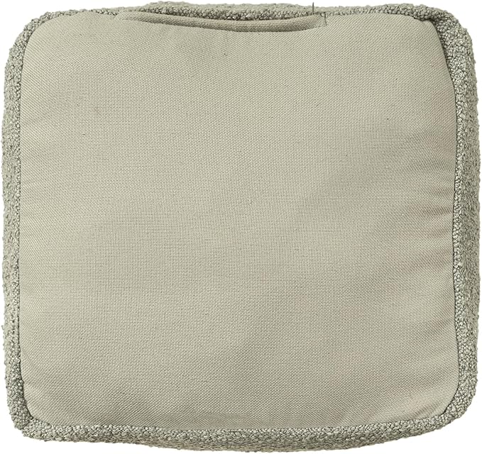 L. R. Resources, Inc. LR Home Handmade Contemporary Solid Boucle Indoor Medium Pouf Ottoman, Green | Cube for Living Room, Bedroom & Dorm Decor | 18 x 18 x 18 Stuffed Ottoman for Seating