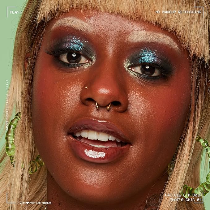 NYX PROFESSIONAL MAKEUP Fat Oil Lip Drip, Moisturizing Lip Oil Gloss, Vegan Tinted Formula, Up to 12 HR Hydration - That's Chic (Deep Berry)