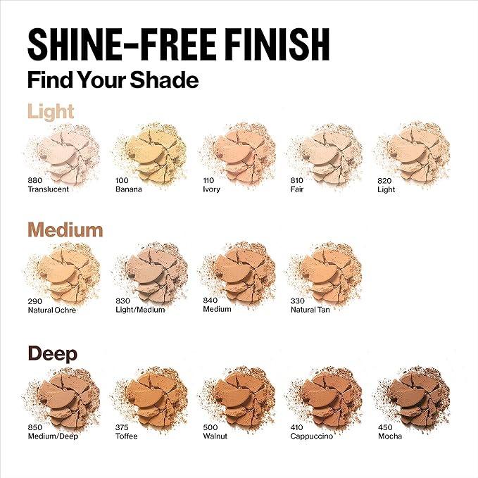 Revlon ColorStay Pressed Powder Face Makeup, Longwearing, Fragrance-Free, Noncomedogenic, 880 Translucent, 0.3 oz