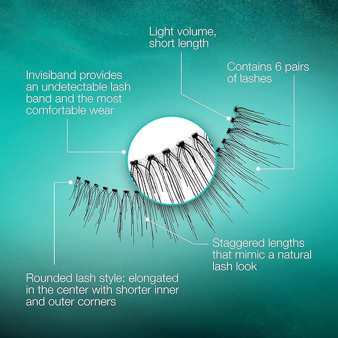 Ardell False Eyelashes, Natural Lashes 110 - Lightweight Reusable Strip Lashes, Eye-Lifting Effect, 5 Pairs + Bonus Pair