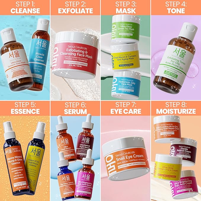 SeoulCeuticals Korean Skin Care Essence Toner - K Beauty Skincare Spray Mist For Face Contains Cucumber Extract and Marine Minerals + Organic Aloe - Get That Healthy Youthful Glow