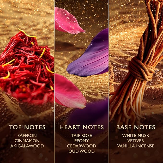 Jawhara Sultan Rose | Woody Floral Eau de Parfum 3.3 fl oz | Notes of Saffron, Taif Rose, Warm Vanilla, and White Musk | Long Lasting | Everyday Wear | Travel Size