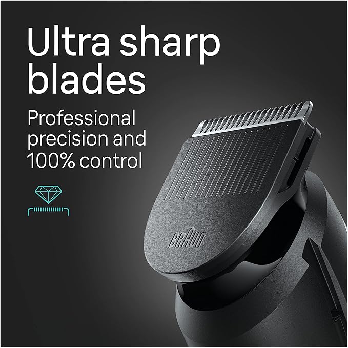Braun All-in-One Style Kit Series 5 5470, 9-in-1 Trimmer for Men w/Beard Trimmer, Body Trimmer for Manscaping, Gillette Fusion5 ProGlide Razor, 40 Length Settings, Rechargeable Battery, Cordless