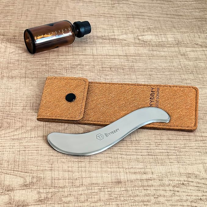 BYYDDIY 6.3 inch Hypoallergenic Titanium Gua Sha Muscle Scraper Tool,Muscle Scraping Tool (S-TI)