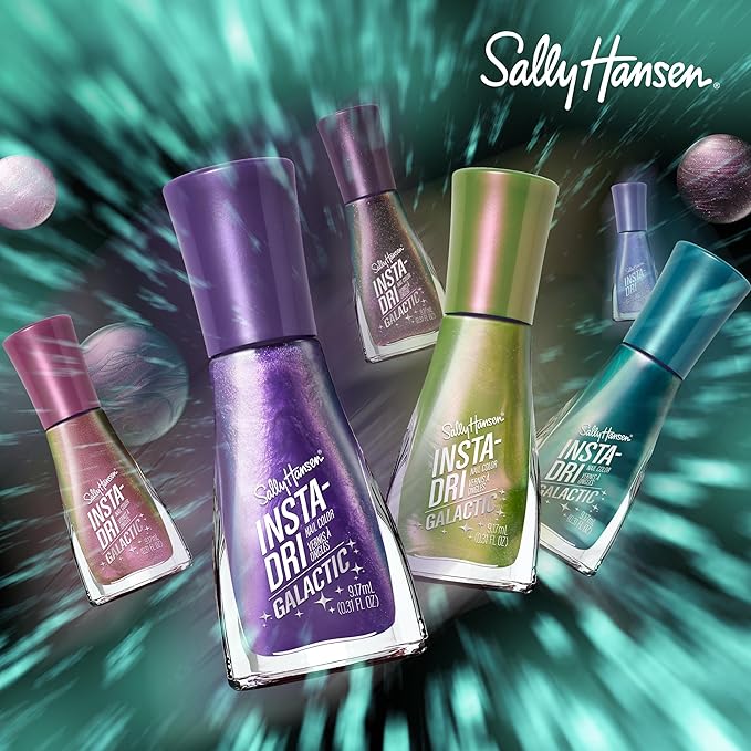 Sally Hansen Insta-Dri® Galactic, Milky Slay, Quick Dry, Long Lasting, Streak-Free Shine, Metallic Pink Nail Polish