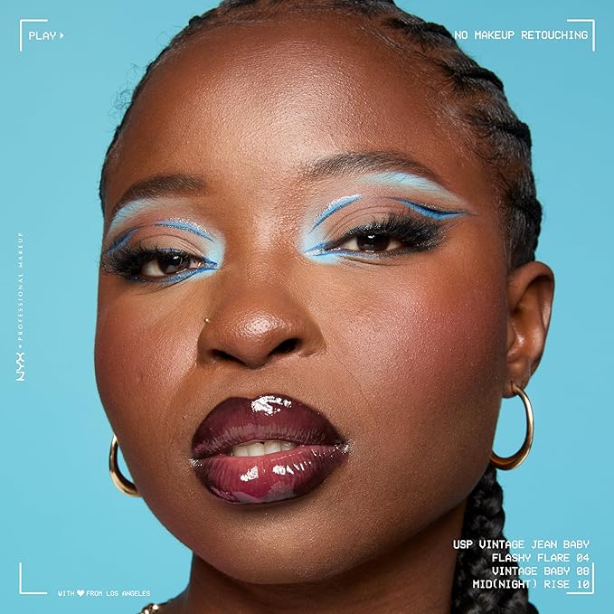 NYX PROFESSIONAL MAKEUP Epic Ink Glitz Liner, Waterproof Metallic Liquid Eyeliner with Vegan Formula - Tapered Twinkle (Shimmer Teal Blue)