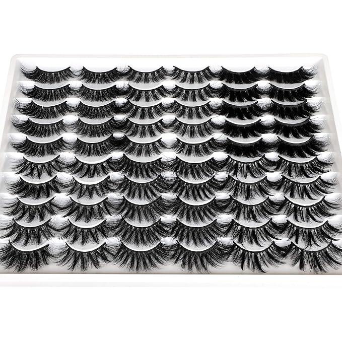 30 Pairs 20MM False Eyelashes Wholesale 6 Styles Mixed Lashes 8D Fluffier Volume Dramatic Faux Mink Eyelashes Thick Full Strip Lashes Pack