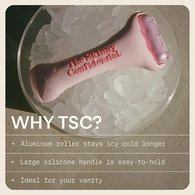 The Skinny Confidential HOT Mess Ice Roller for Face - Facial Roller Skincare Tools Contour, Tighten & De-Puff Skin - Self Care Beauty Gift for Women & Men for Clear, Radiant & Smoother-Looking Skin