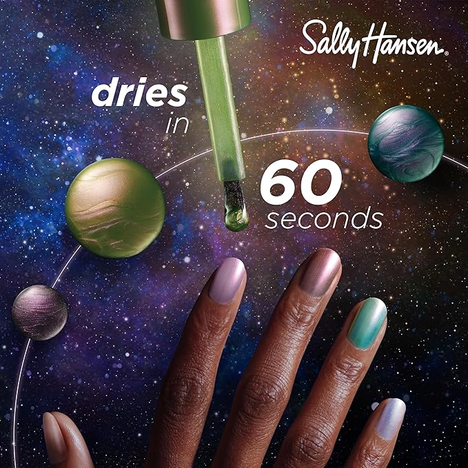 Sally Hansen Insta-Dri® Galactic, Milky Slay, Quick Dry, Long Lasting, Streak-Free Shine, Metallic Pink Nail Polish
