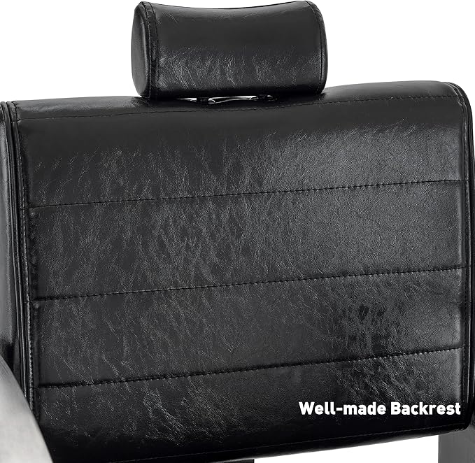 BarberPub Barber Chair for Barbershop,Reclining Salon Chair for Hair Stylist 9180 (Black)