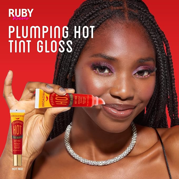 Ruby Kisses Broadway Vita-Lip Tinted Lip Gloss (6 Pack) Ultra-Hydrating, Nourishing, Soothing Formula with Vitamins, High-Shine Non-Sticky Lip Balm with Rosehip+Coconut Oil, Pink & Red Shades