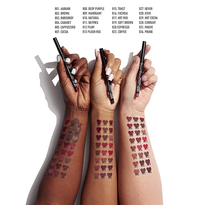 NYX PROFESSIONAL MAKEUP Slim Lip Pencil, Long-Lasting Creamy Lip Liner - Coffee