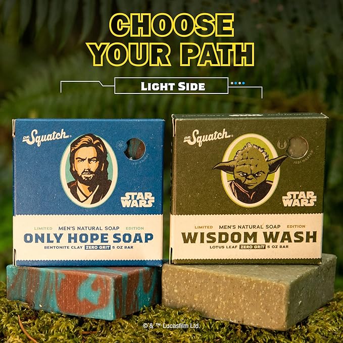 Dr. Squatch Star Wars Soap Collection Episode 1 with Collector’s Box - Men’s Natural 4 Pack Bundle - Star Wars Soap for Men