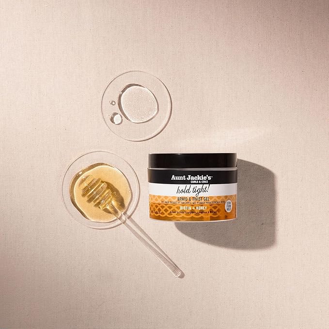 Aunt Jackie's Curls & Coils Biotin + Honey Hold Tight Braid & Twist Gel with Extra Firm Hold, 7.5 oz (Pack of 2)