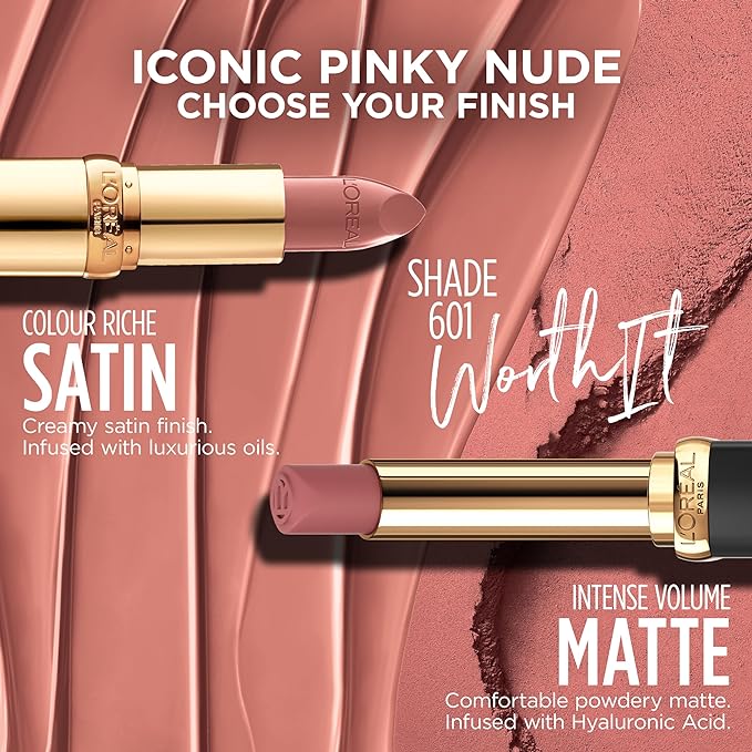 L'Oreal Paris Colour Riche Satin Lipstick for Moisturized Lips,Lip Makeup with Argan Oil and Vitamin E,Worth It,0.13 Oz