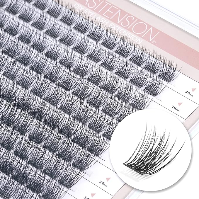 DIY Eyelash Extension Lash Clusters 120 Clusters False Eyelash 3D Effect Individual Natural Lashes Set at Home Eyelash Extension Kit Lashes Pack Volume Cross Mixed