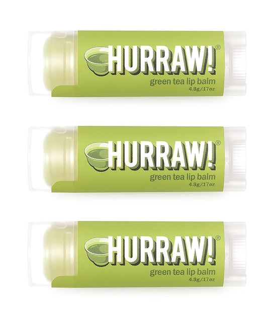 Hurraw! Green Tea Lip Balm, 3 Palm