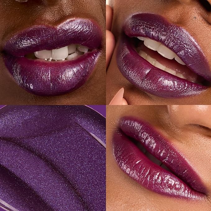 Black Radiance Cross Colours Metallic Liquid Lip, Moisture-Rich Ultra Glossy Finish, Pigment-Loaded Formula with Micro Glitter, Soft Paddle Applicator, Cruelty-Free - Hyped Up Purple