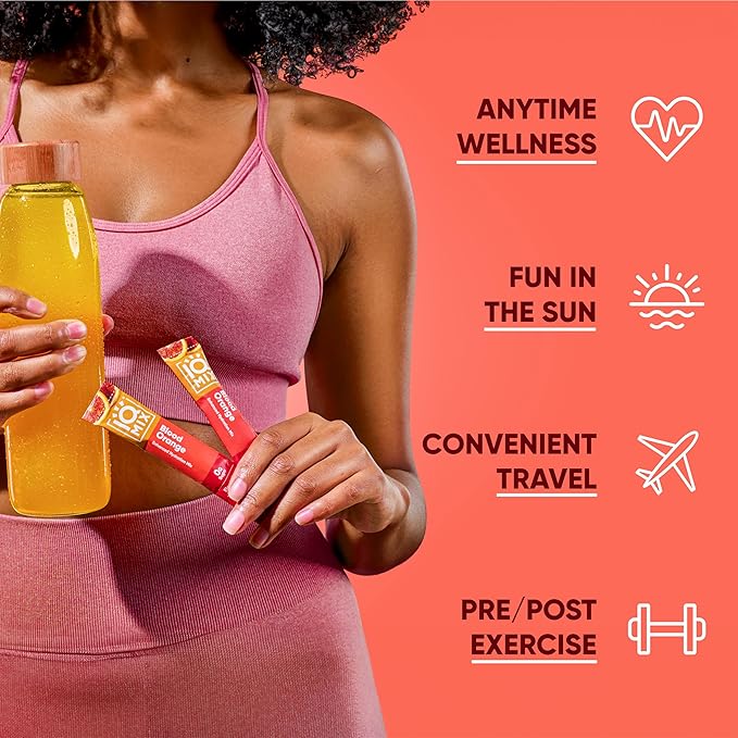 IQMIX Hydration Electrolyte Powder – 4-in-1 Formula for Hydration, Mental Clarity, Mood and Recovery – Sugar-Free Drink Mix, Keto, Magnesium L-Threonate, Lion’s Mane – 40 Count Blood Orange
