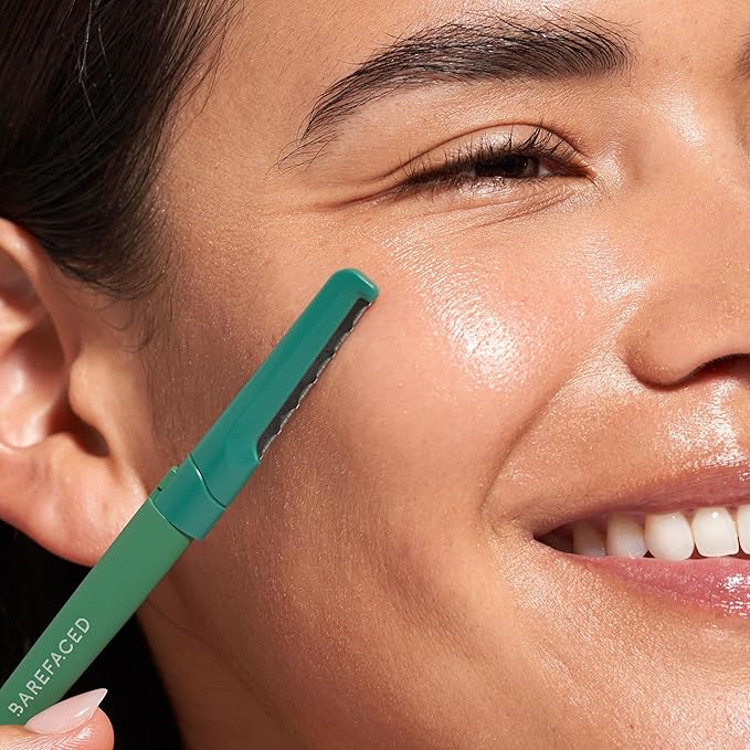 Barefaced Facial Razor – Stainless Steel Dermaplaning Tool for Women – Facial Shaving Tool Removes Peach Fuzz & Dead Skin, Improves Skincare Absorption, Brightens Skin & Smooths Makeup Application