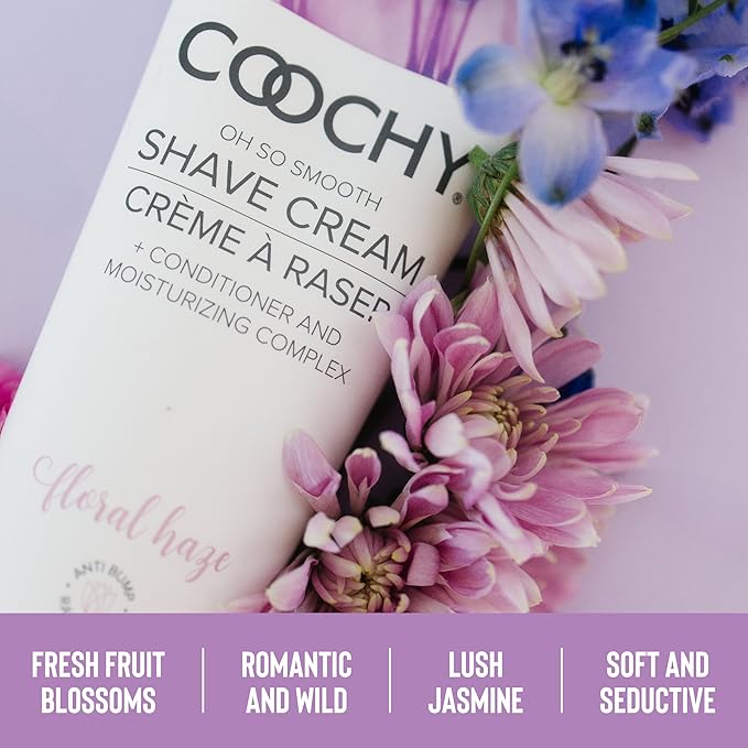 Coochy Intimate Shaving Cream for Women Sensitive Skin, Shave Conditioner & Moisturizer for Face & Body, Shave Cream, Anti-Bump, Floral Haze, 32 oz