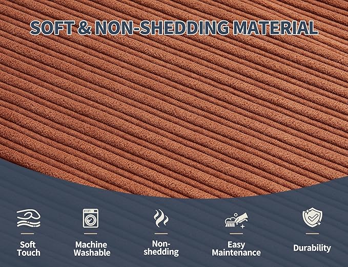 Pouf Ottoman Foot Stools with Foam Small Ottoman for Living Room Corduroy Ottomans Pouf 26x18 Floor Poufs Foot Rest for Chair Orange Hassocks and Ottomans