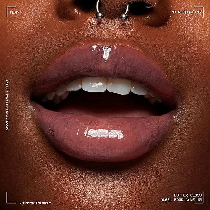 NYX PROFESSIONAL MAKEUP Butter Gloss, Non-Sticky Lip Gloss - Angel Food Cake (True Mauve)