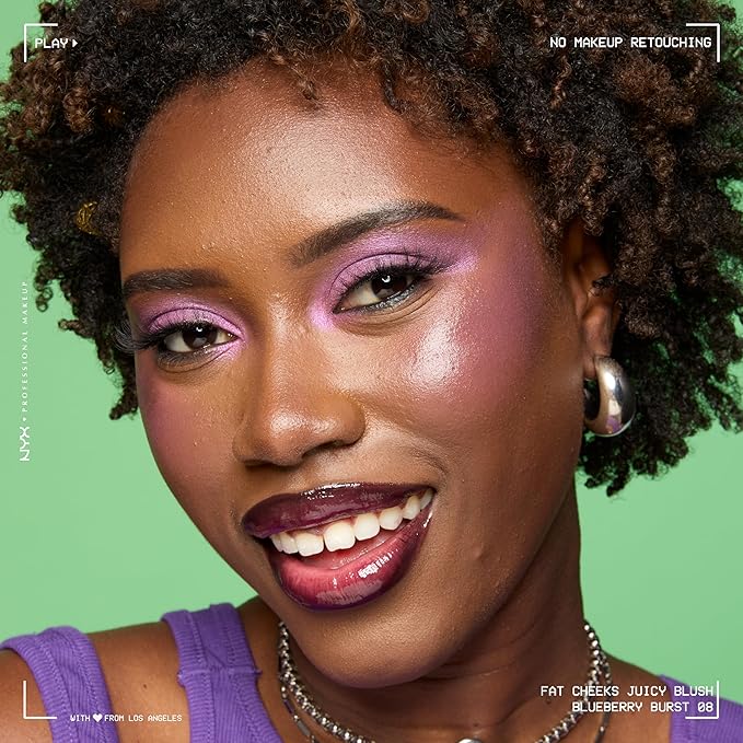 NYX PROFESSIONAL MAKEUP Fat Cheeks Liquid Blush, Buildable, Dewy Blush with Long-Lasting 12HR Wear - Plum Pop (Soft Mauve)