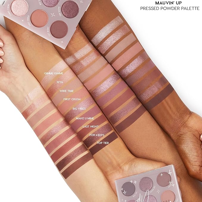 ColourPop Eyeshadow Palette - Eye Makeup Palette with Matte, Metallic, Matte Sparkle & Glitter Finishes - High-Pigment Eye Makeup with a Long-Wearing Formula - Mauvin' Up (0.3 oz)