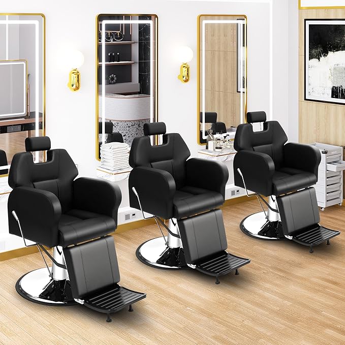 Professional Barber Chair for Barbershop Hydraulic Reclining Heavy Duty Salon Chair, 360 Degree Swivel for Hair Stylist Tattoo Home