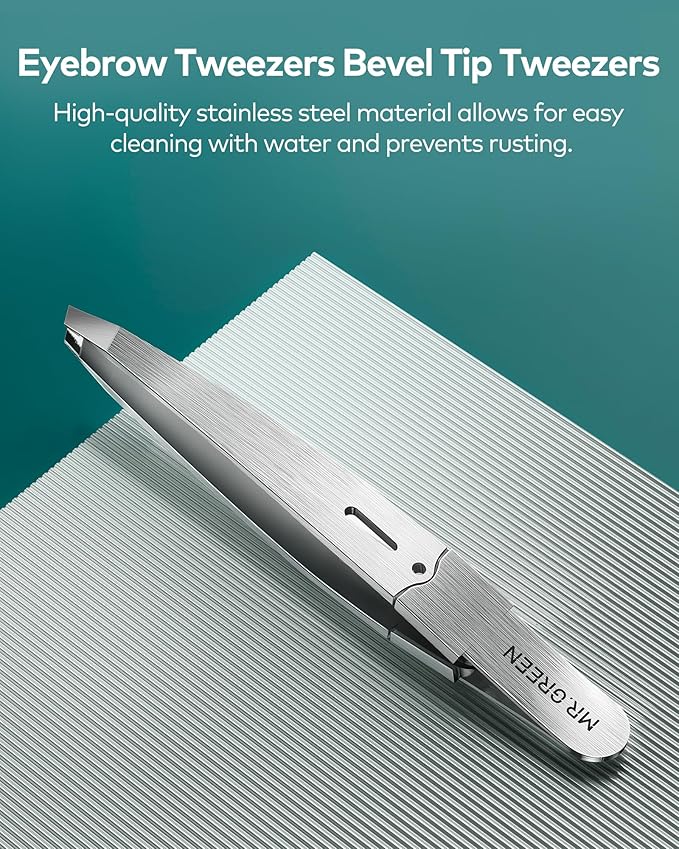 MR.GREEN Tweezers For Women Facial Hair, Professional Precision Eyebrow Tweezers for Women and Men,