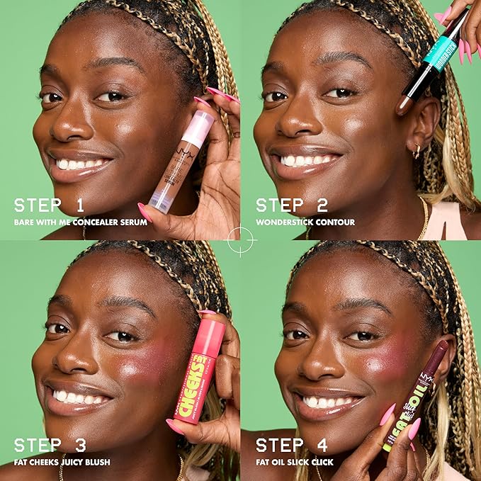 NYX PROFESSIONAL MAKEUP Fat Cheeks Liquid Blush, Buildable, Dewy Blush with Long-Lasting 12HR Wear - Peach Plunge (Bright Peach)