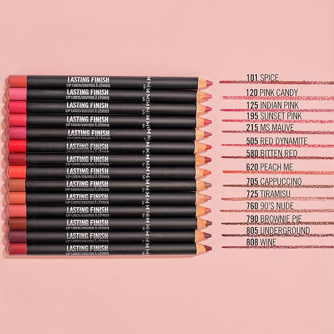 Rimmel Lasting Finish 8HR Soft Lip Liner Pencil - Vibrant, Blendable Formula to Lock Lipstick in Place for 8 Hours - 850 Underground, .04oz